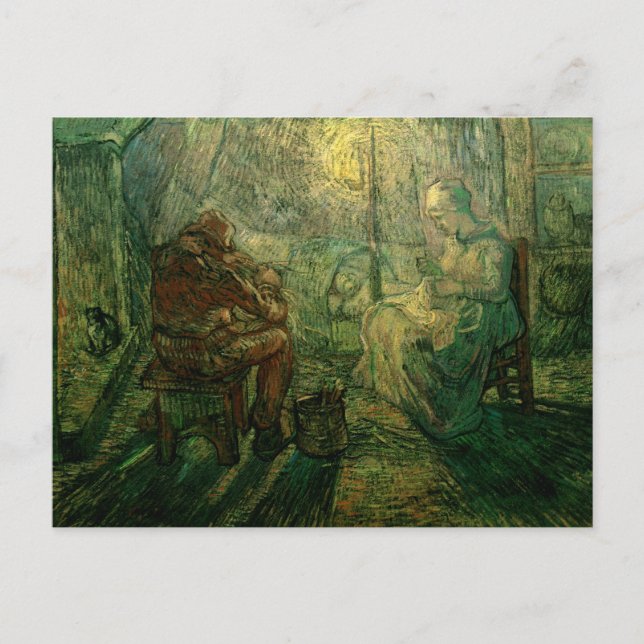 Evening, The Watch, Vincent van Gogh Postcard (Front)