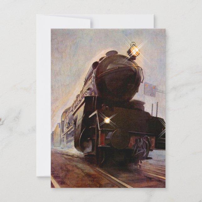 Evening Train Party Invitation Retirement Birthday (Front)