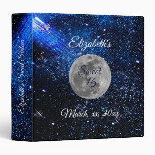 Evening Under the Stars Full Moon Night Sky Space Binder
