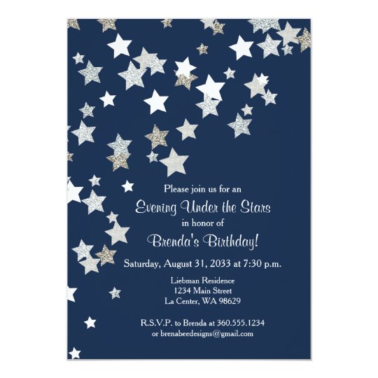 Evening Under the Stars with Silver Glitter Card