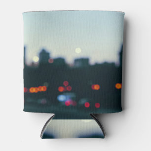 Evening Warsaw: Blurry Cityscape Silhouette. Can Cooler