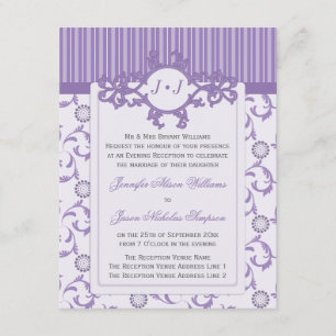 Evening Wedding Invitation in Lavender Pattern