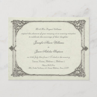 Evening Wedding Invitation Vintage / Antique Frame