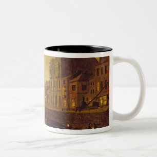 Evening, Whitby Harbour, 1893 (oil on board) Two-Tone Coffee Mug