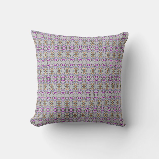 Evenly Balanced Purple and Grey Pattern Throw Pill Throw Pillow (Front)