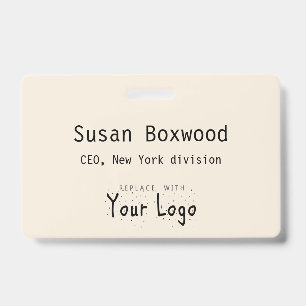 Event Badge Custom Text Replacement Logo