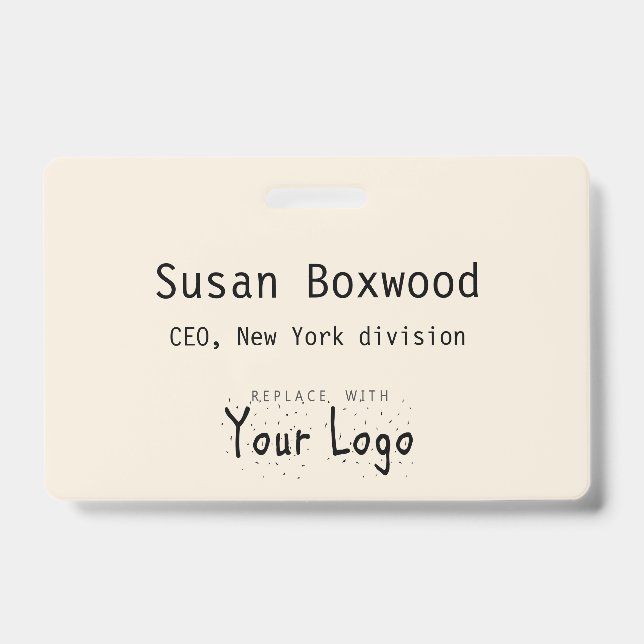 Event Badge Custom Text Replacement Logo (Front)