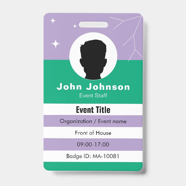 Event badge data (Front)