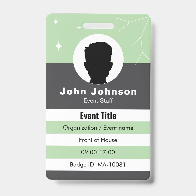 Event badge data (Front)