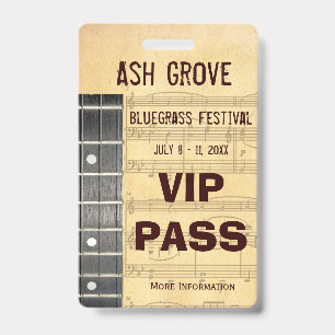 Event Badge For Access To Music Themed Event