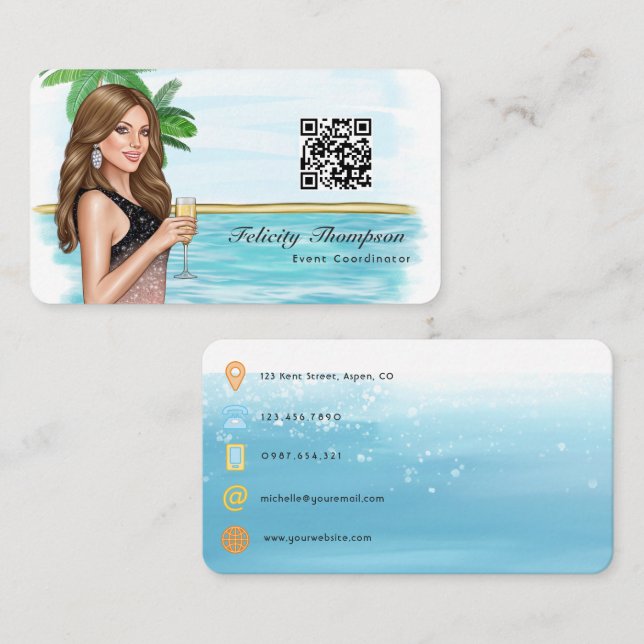 Event Coordinator QR Code Business Card (Front/Back)