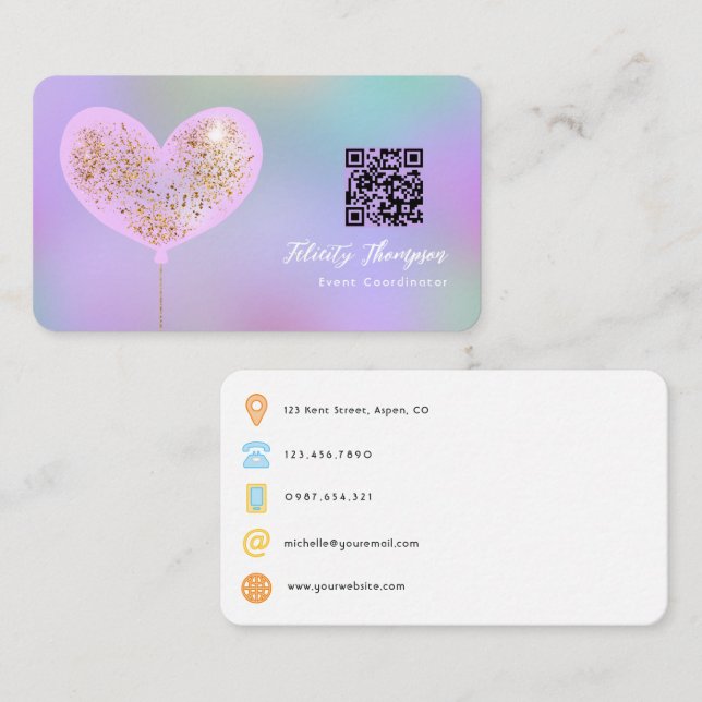 Event Coordinator QR Code Business Card (Front/Back)