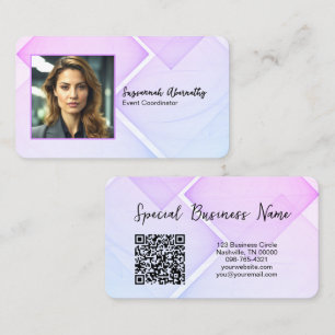 Event Coordinator Square Business Photo QR Code  Business Card