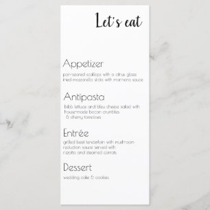 Event Food Menu Four Courses