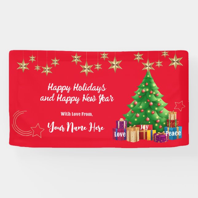 Event Happy Holidays Banner . Personalized  (Horizontal)