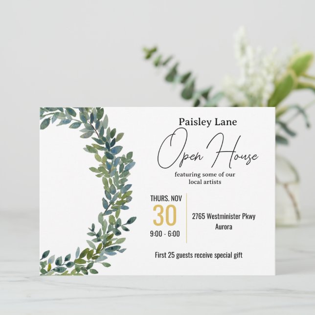 Event Invitation for open house or other (Standing Front)