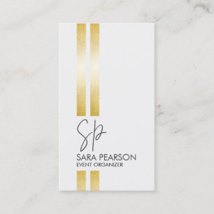 Event Organizer Faux Gold Stripe Business Card