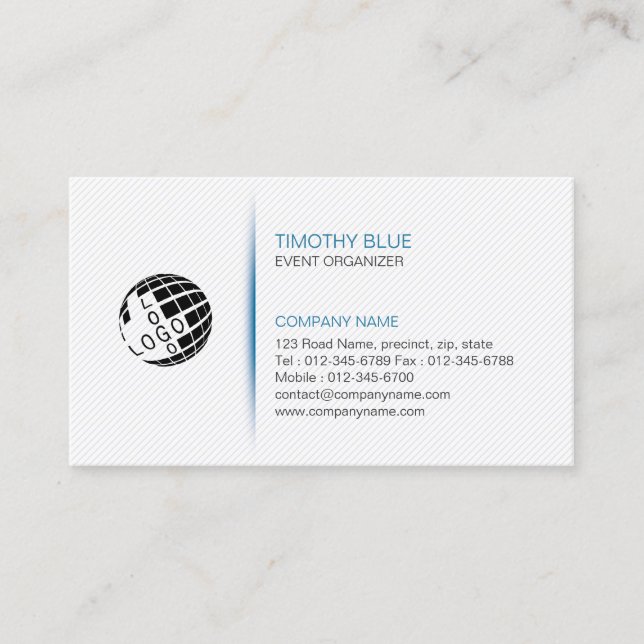 Event Organizer Services Simple Business Card (Front)