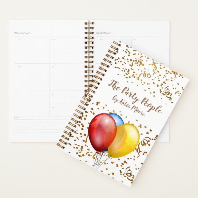 Event Party Planner Ballons And Gold Confetti (Display)