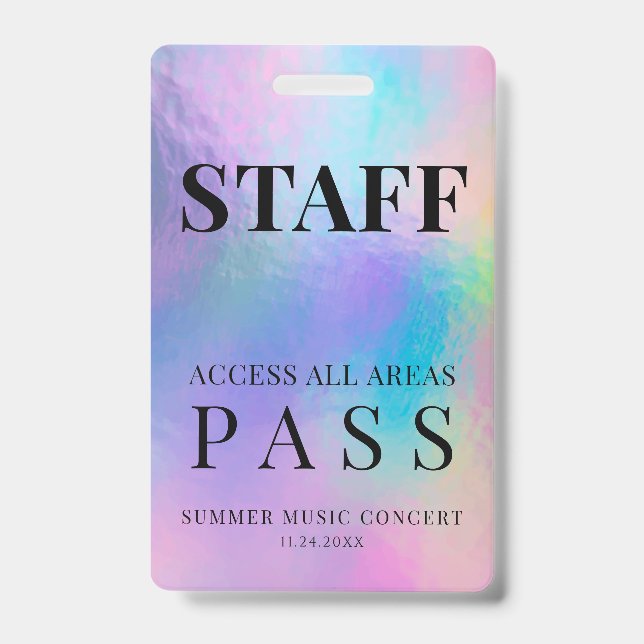 Event Pass Holographic Modern Badge (Front)