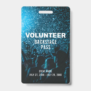 Event Photo Backstage Pass Event Volunteer Badge