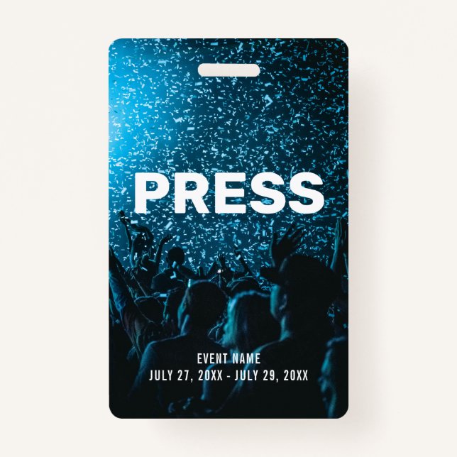 Event Photo PRESS All Access Pass Event ID Badge (Front)