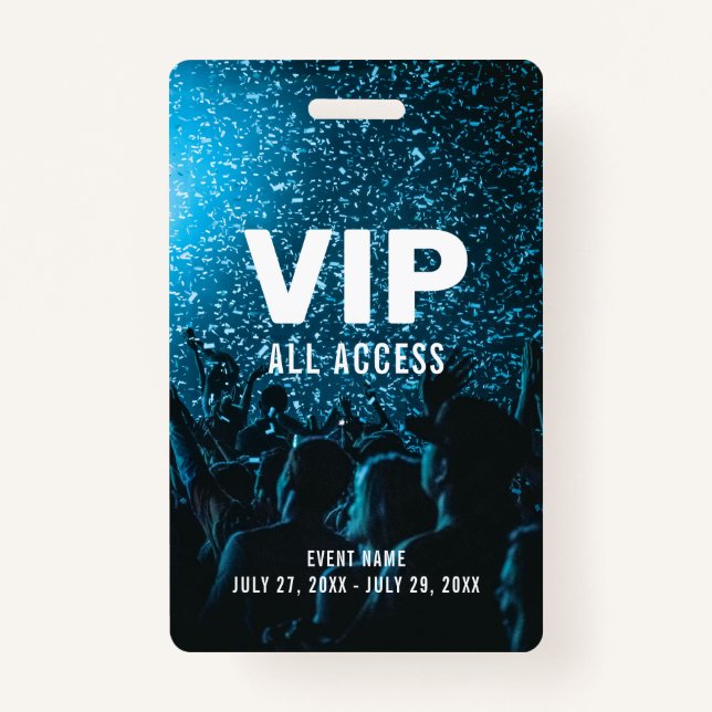 Event Photo VIP All Access Pass Event ID Badge (Front)