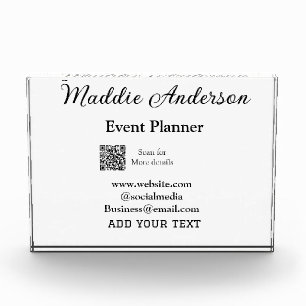 Event planner add name Q R code details website em Photo Block
