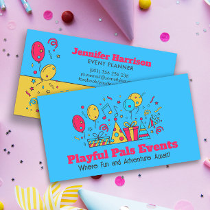 Event Planner - Bright Colorful Illustration Business Card