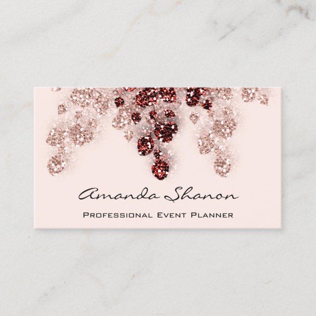 Event Planner Couch QrCode Photo Logo Blush Business Card (Front)