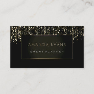 Event Planner Film Maker Sparkl Black White Framed Business Card