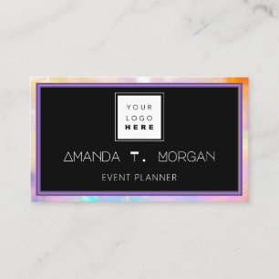 Event Planner Influencer Blogger Holographic Logo Business Card