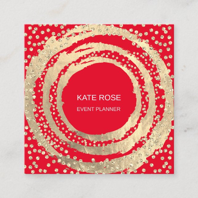 Event Planner Music Media Fashion Blogger Red Square Business Card (Front)
