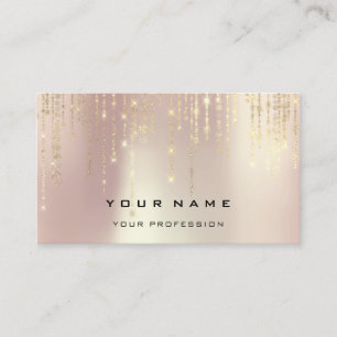 Event Planner Pearly Spark String Wedding Rose Gol Business Card