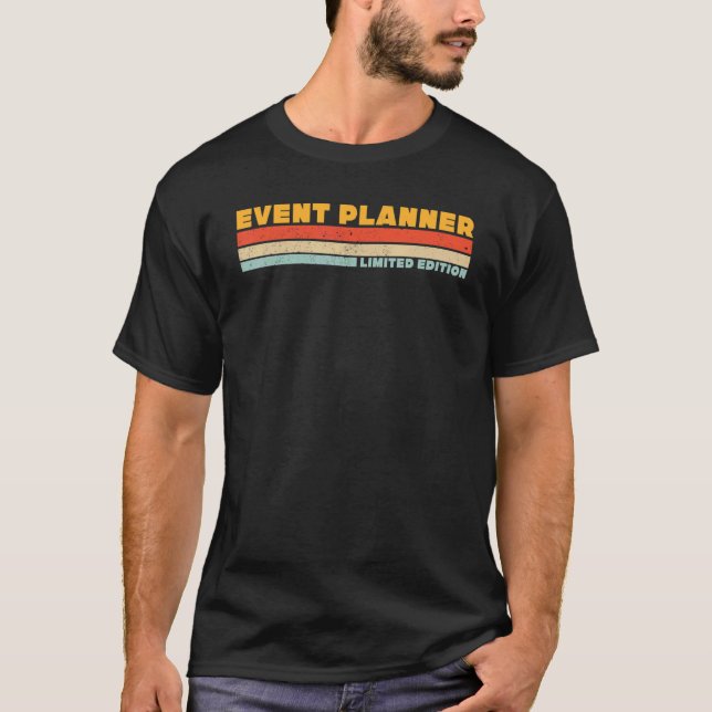 Event Planner Retro Career Job Title   Profession T-Shirt (Front)