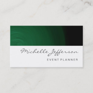 Event Planner Script Green Pattern Business Card