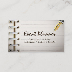 Event Planner Simple Notebook Professional Business Card