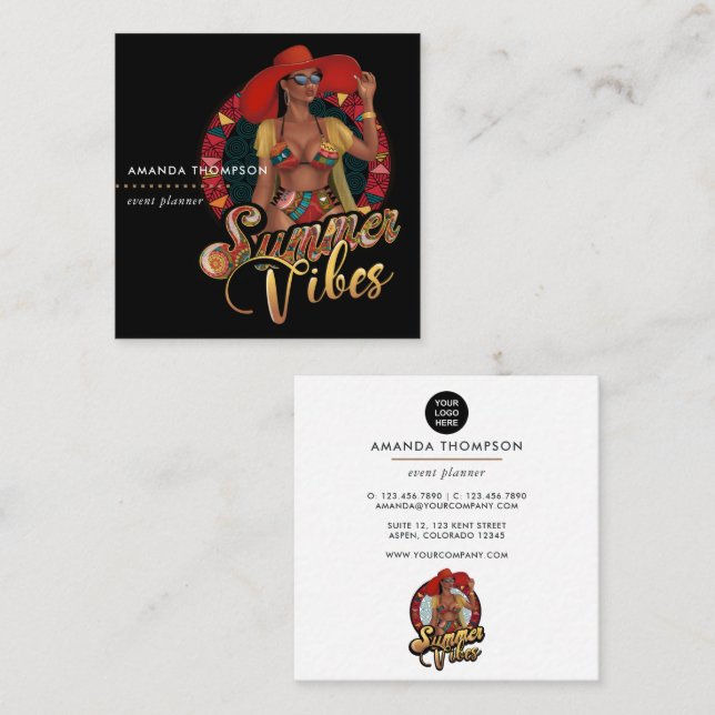 Event Planner Square Business Card (Front/Back)