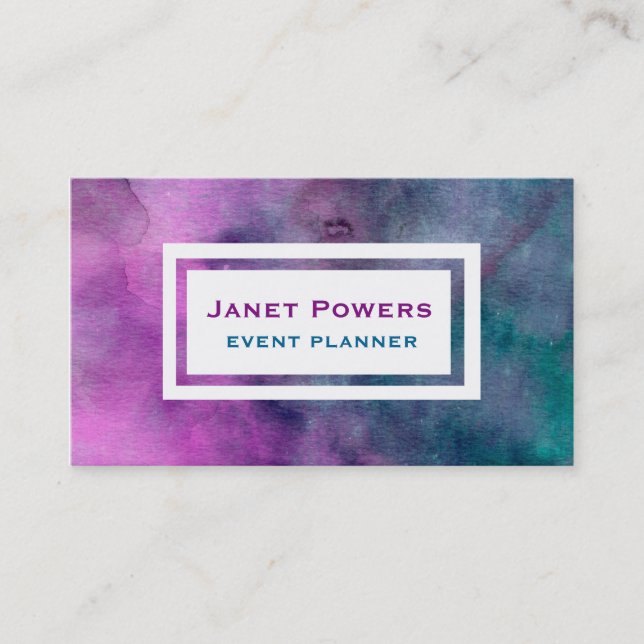 event planner watercolor custom business cards (Front)