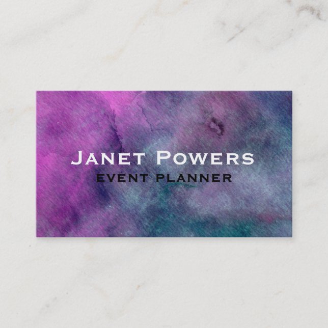 event planner watercolor custom business cards (Front)