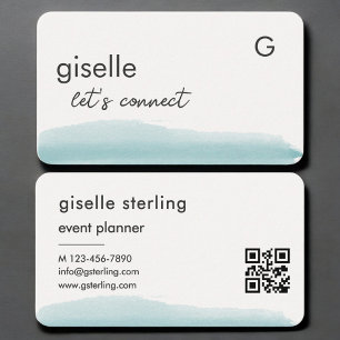 Event Planner Watercolor QR Code Business Card