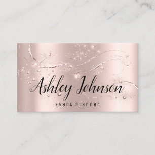 Event Planner Wedding Bridal Pink Rose Gold Spark Business Card