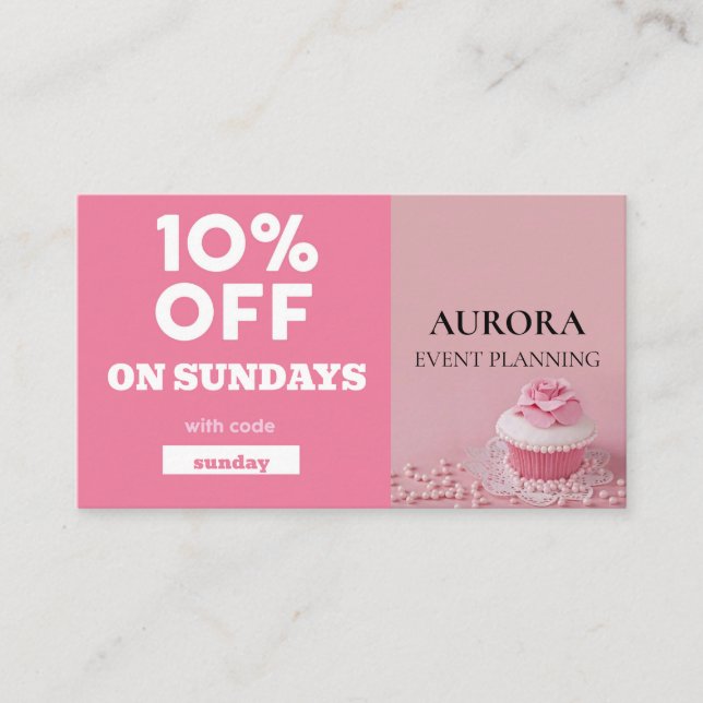 Event Planning Discount Sale Business Card (Front)