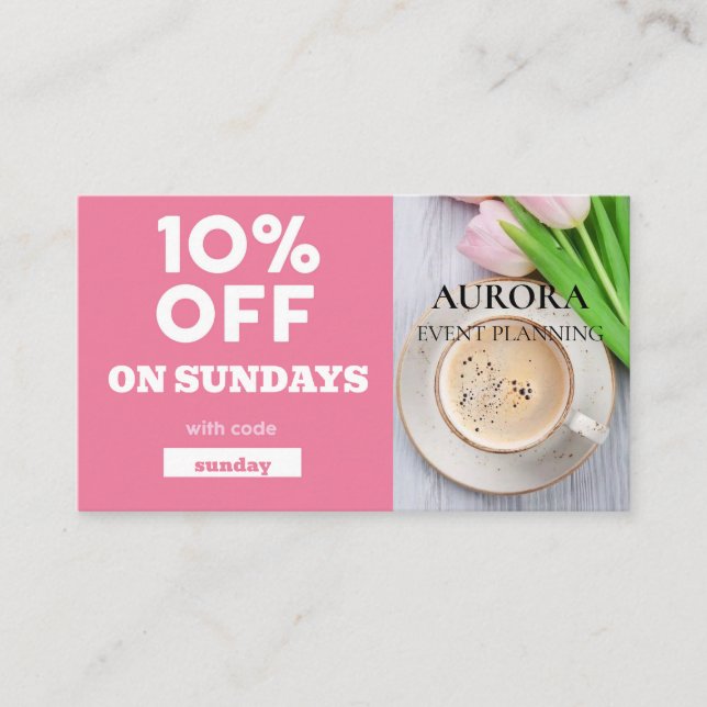 Event Planning Discount Sale Business Card (Front)