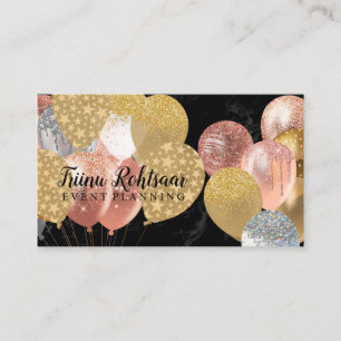 Event Planning Glitter Sparkling Rose Business Car Card