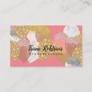 Event Planning Glitter Sparkling Rose Business Car Card
