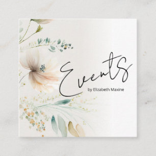 Event Planning Modern Boho Square Business Card