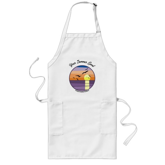 Event Promo or Staff Sunset Print Long Apron (Front)