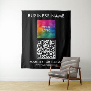 Event Seminar Party Business Logo QR Code Backdrop Tapestry