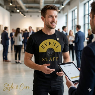Event Staff Custom Modern Black Unique Stylish T-Shirt